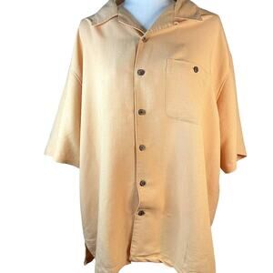 Joe Marlin XL button down shirt short sleeve Hawaiian extra buttons